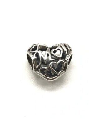 Pandora Silver Heart Charm with Cutout Hearts